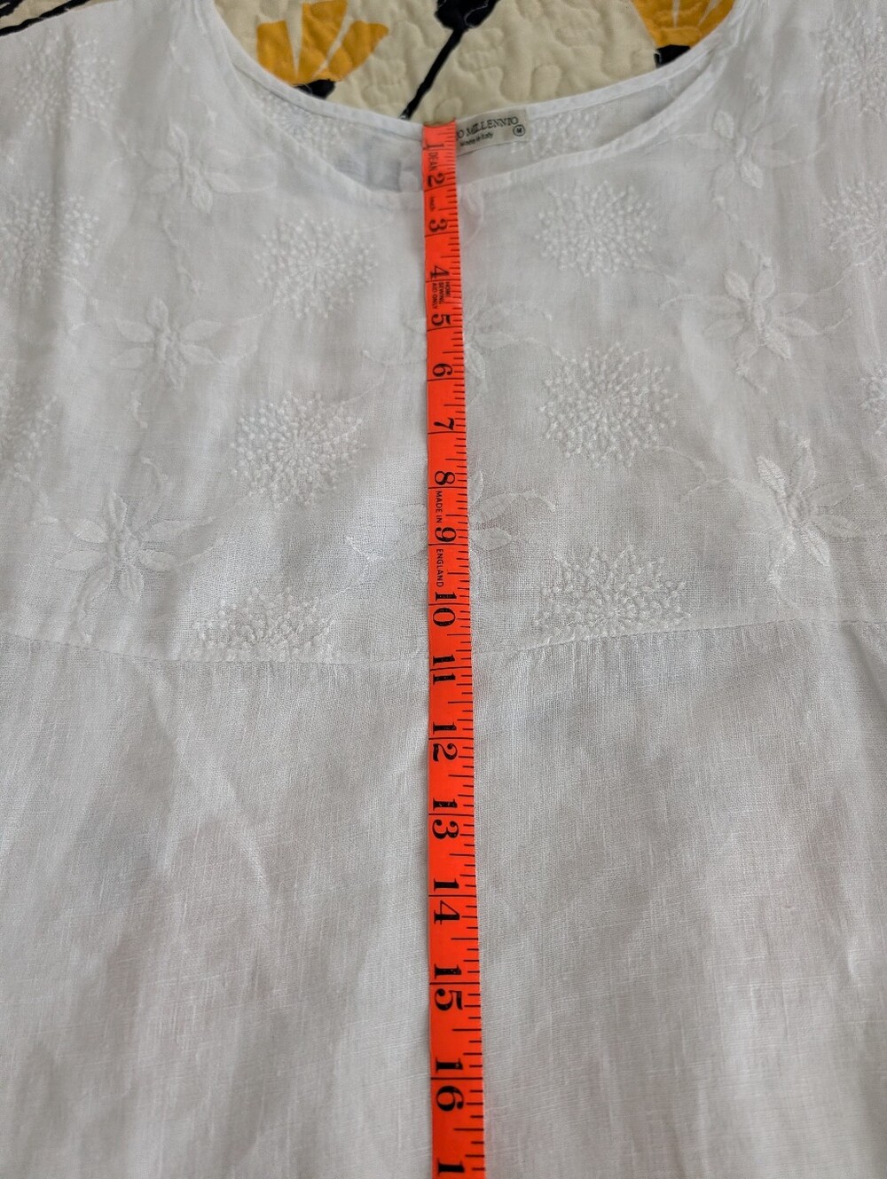 Terzo Milleñnio Made In Italy Linen Embroidered Top M - Picture 13 of 16